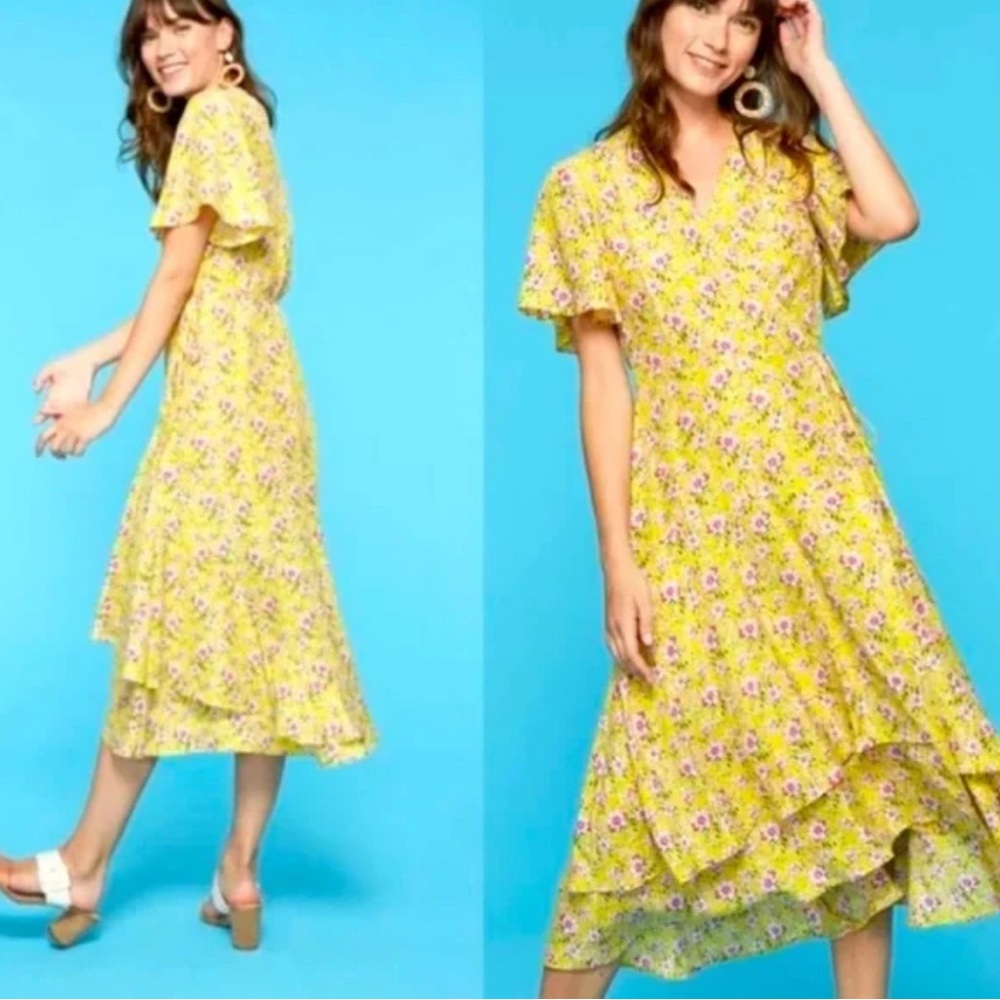 Roller Rabbit Yellow Floral High Low Dress